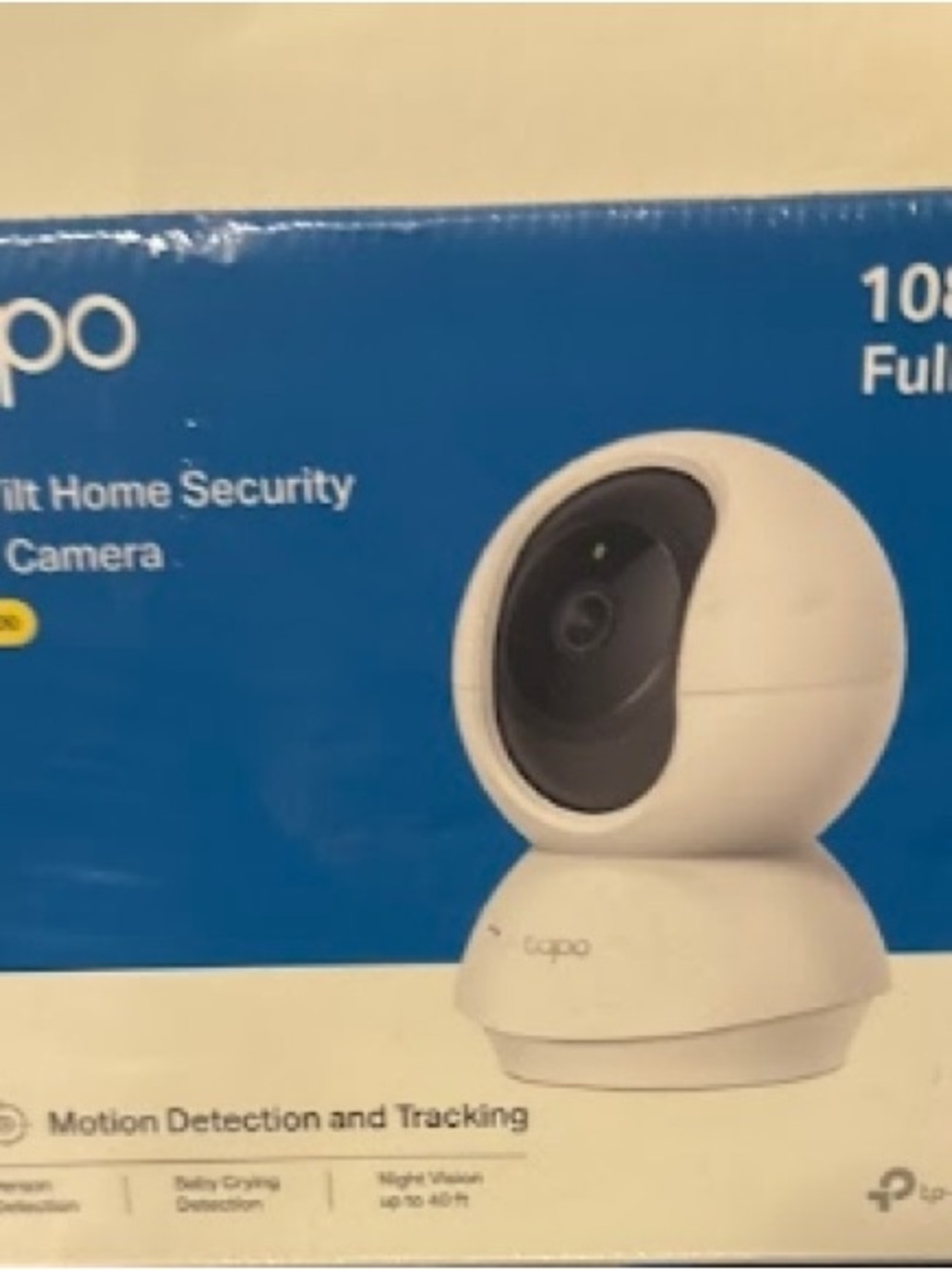 TP-Link Tapo White Home Security Camera with Black Lens